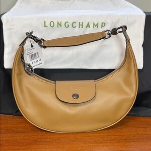 Longchamp Camel Leather Shoulder Bag